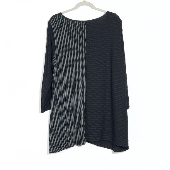 Ali Miles Pullover Tunic Top Womens Sz 1X Black Gray Textured 3/4 Sleeve Dress - Picture 5 of 11